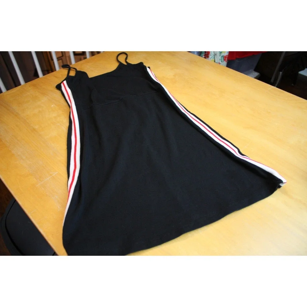 Brandy Melville Dress Womens Small Black Kyran Bodycon Mini Striped Y2K Cotton